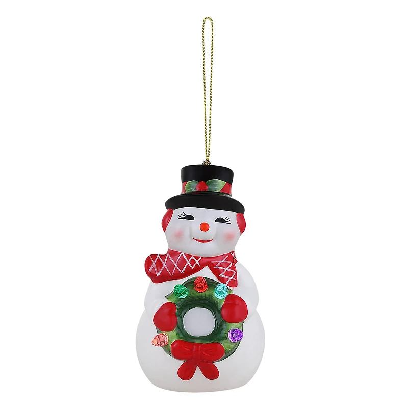Mr. Christmas Nostalgic Ceramic Snowman Ornament 