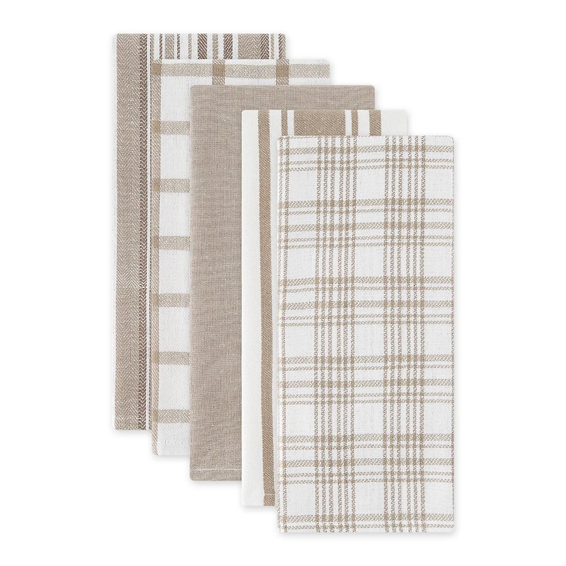 DII® Assorted Brown Woven Dishtowel (Set of 5)