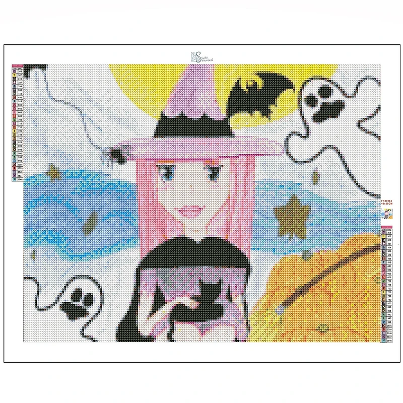 Sparkly Selections Witch and Friends 40cm x 50cm Diamond Painting Kit, Round Diamonds