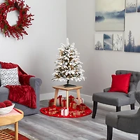 3ft. Pre-Lit Flocked North Carolina Fir Artificial Christmas Tree with Warm White Lights