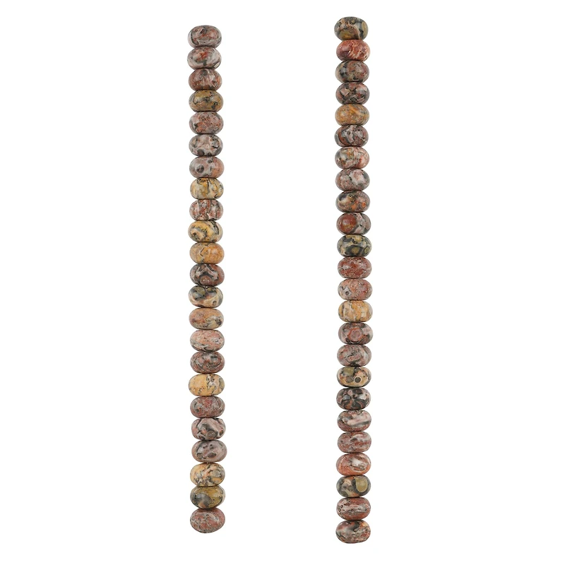 Leopard Jasper Rondelle Beads, 8mm by Bead Landing™