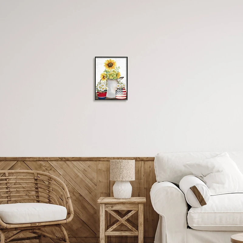 Stupell Industries Americana Flower Bouquets Framed Giclee Art