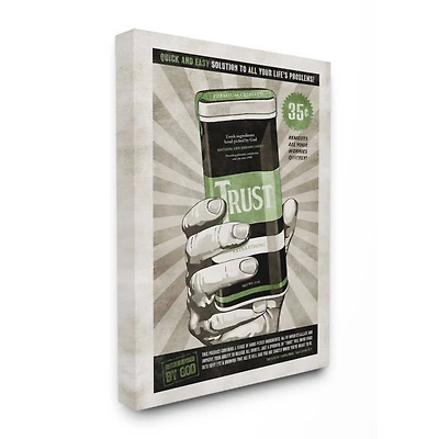 Stupell Industries Extra Strong Trust Inspirational Canvas Wall Art