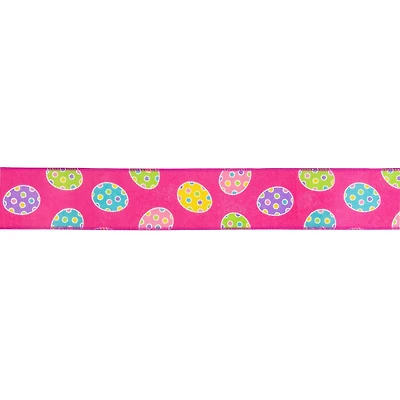 2.5" x 10yd. Easter Egg Design Wired Spring Craft Ribbon