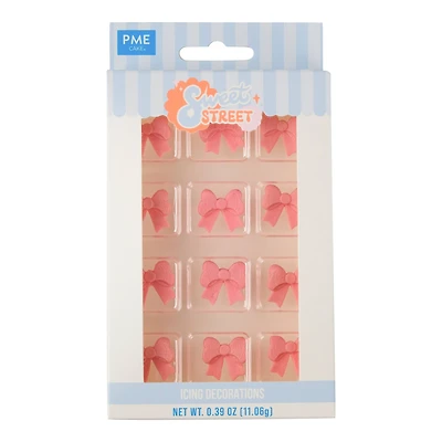 PME Cake Sweet Street® Pink Shimmer Bows Icing Decorations