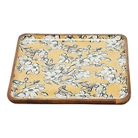 Hello Honey® Square Enameled Acacia Wood Printed Trays Set