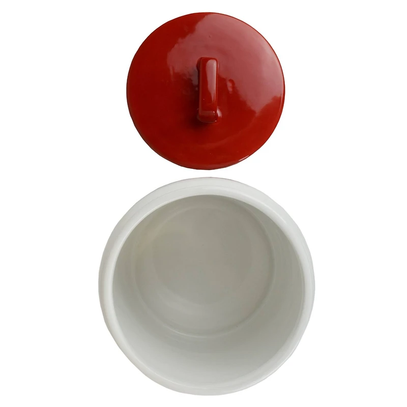 DII® 9" Red & White Ceramic Cookie Jar