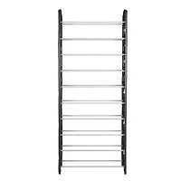 Simplify Black 30 Pair Stackable Shoe Rack