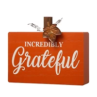 GlitzHome® Fall Wooden Pumpkin Tabletop Sign Set