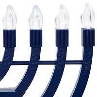 Battery Operated LED Lighted Star of David Hanukkah Menorah - 11.75" - Blue