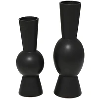 Ceramic Fluted Round Abstract Vase Set