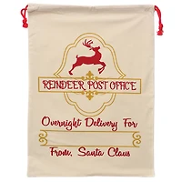 Personality Case™ 19" x 26" Reindeer Post Cotton Christmas Drawstring Bag