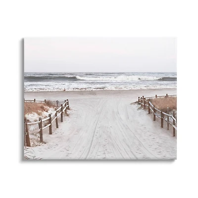 Stupell Industries Beach Wave Shoreline Foggy Horizon Canvas Wall Art