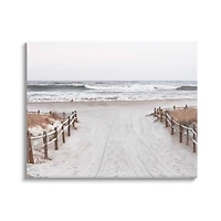 Stupell Industries Beach Wave Shoreline Foggy Horizon Canvas Wall Art