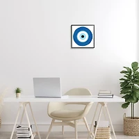 Stupell Industries Eye Centric Bold Blue Abstract Circular Dominant Shapes Framed Wall Art