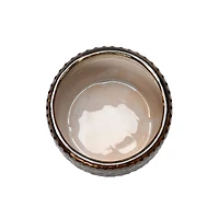 Hello Honey® 8" Round Embossed Stoneware Planter with Reactive Glaze Finish