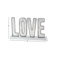 20" Gray Metal Love Decorative Sign