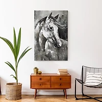 Greyscale Horse 24" x 36" Canvas Wall Art