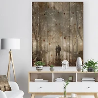 Designart - Couple Walking in Night Lights