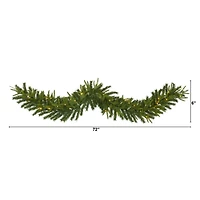 6ft. Pre-Lit Clear LED Green Pine Artificial Christmas Garland