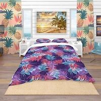 Designart 'Tropical Palm Leaves Pattern' Tropical Bedding Set