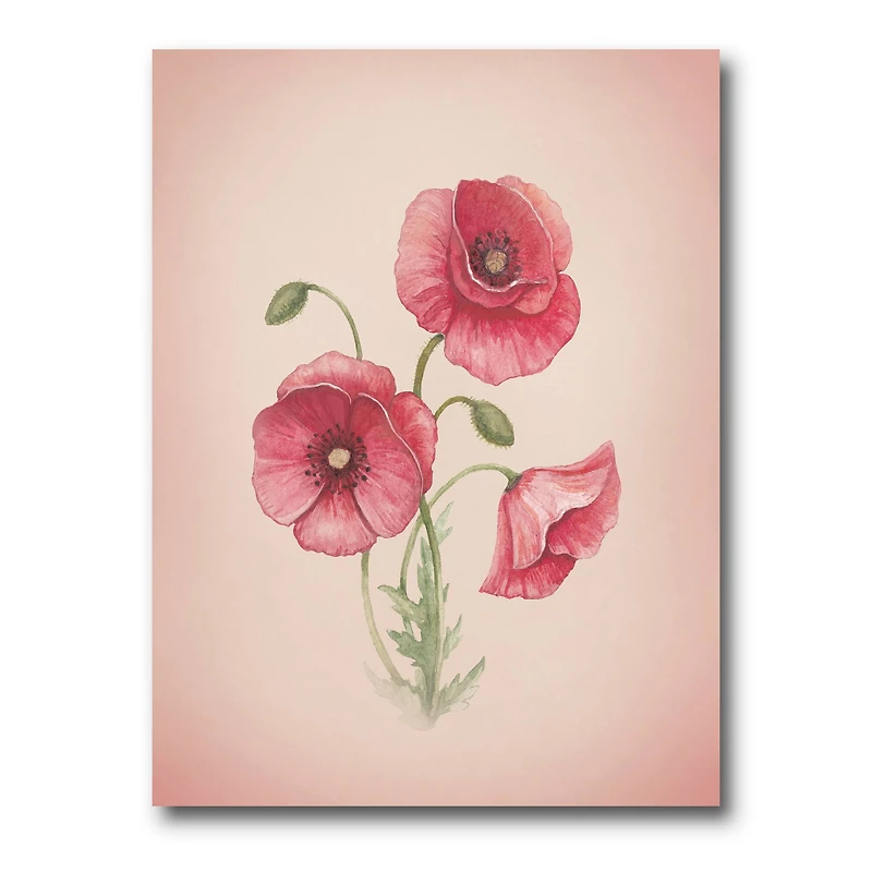 Designart - Retro Poppy Flowers