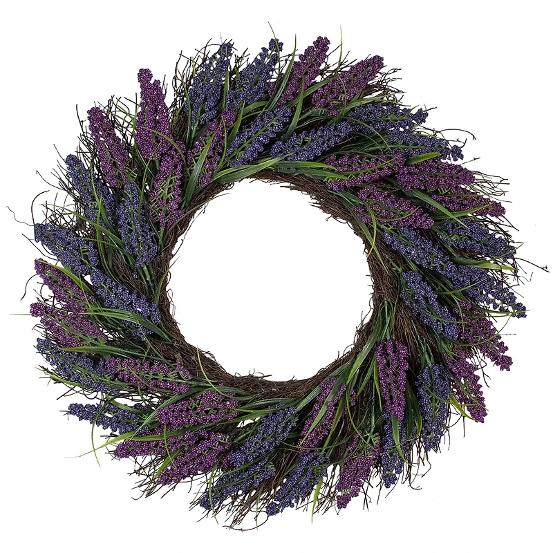 22'' Lavender Spiral Vine Artificial Wreath