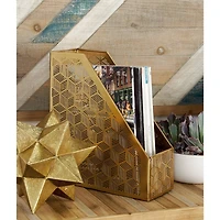 12" Gold Iron Glam Magazine Holder