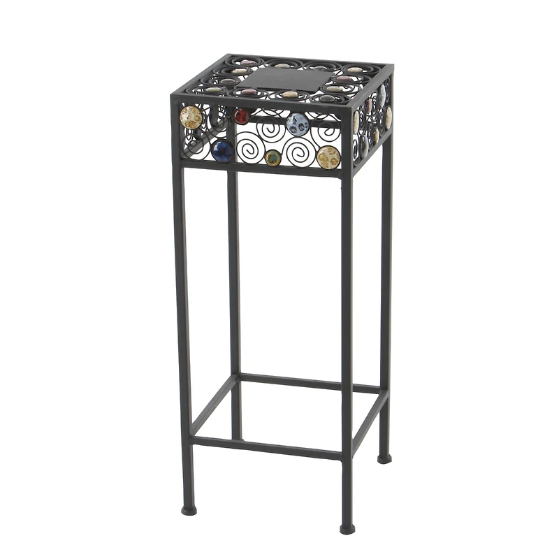 Multi Dot Black Metal Traditional Plantstand, 28", 24" & 20"