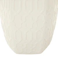Cream Ceramic Contemporary Accent Table, 19" x 13" x 14"