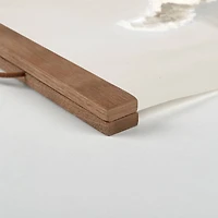 Creamy White Llama Teak Hanging Canvas