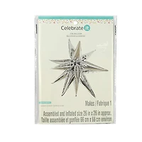 26" Silver Starburst Foil Balloon by Celebrate It™