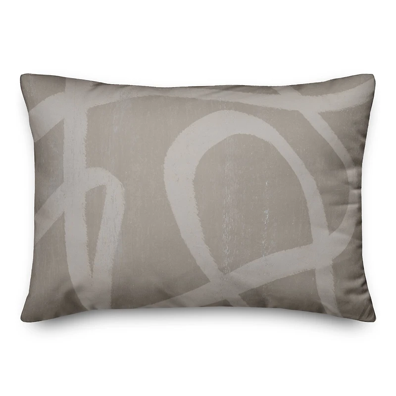 Modern Beige Lines II 14" x 20" Throw Pillow