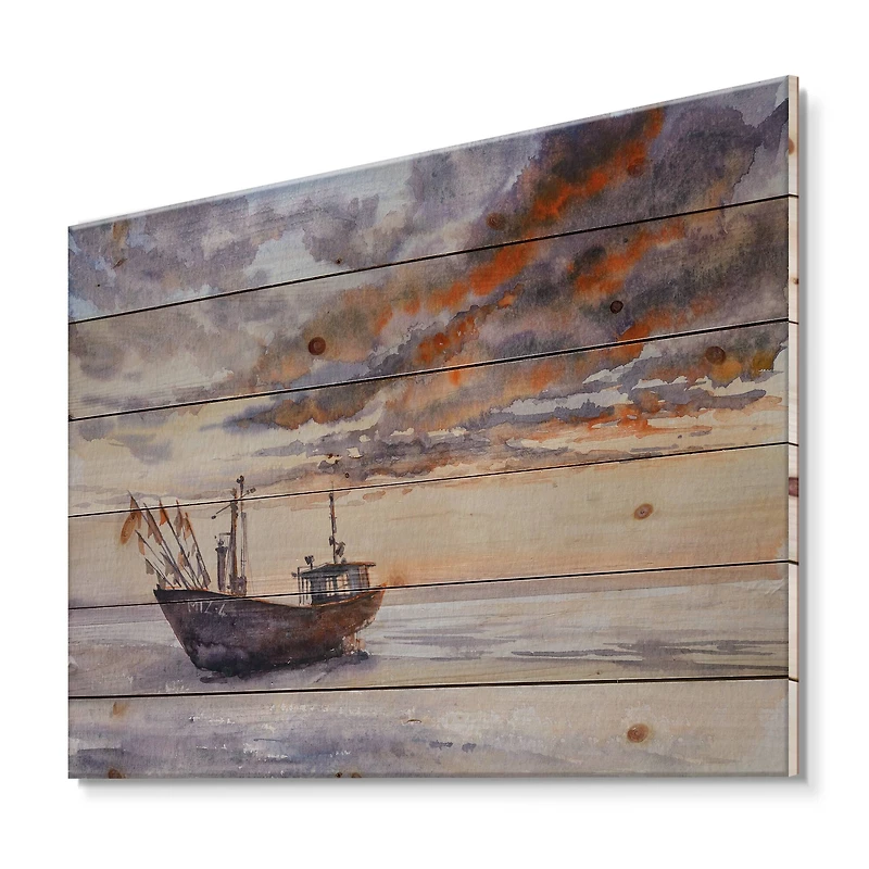 Designart - Wooden Fishing Boat On The Baltic Shore