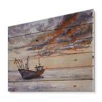 Designart - Wooden Fishing Boat On The Baltic Shore