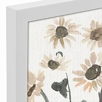 Truck & Sunflowers White Framed Canvas Wall Art