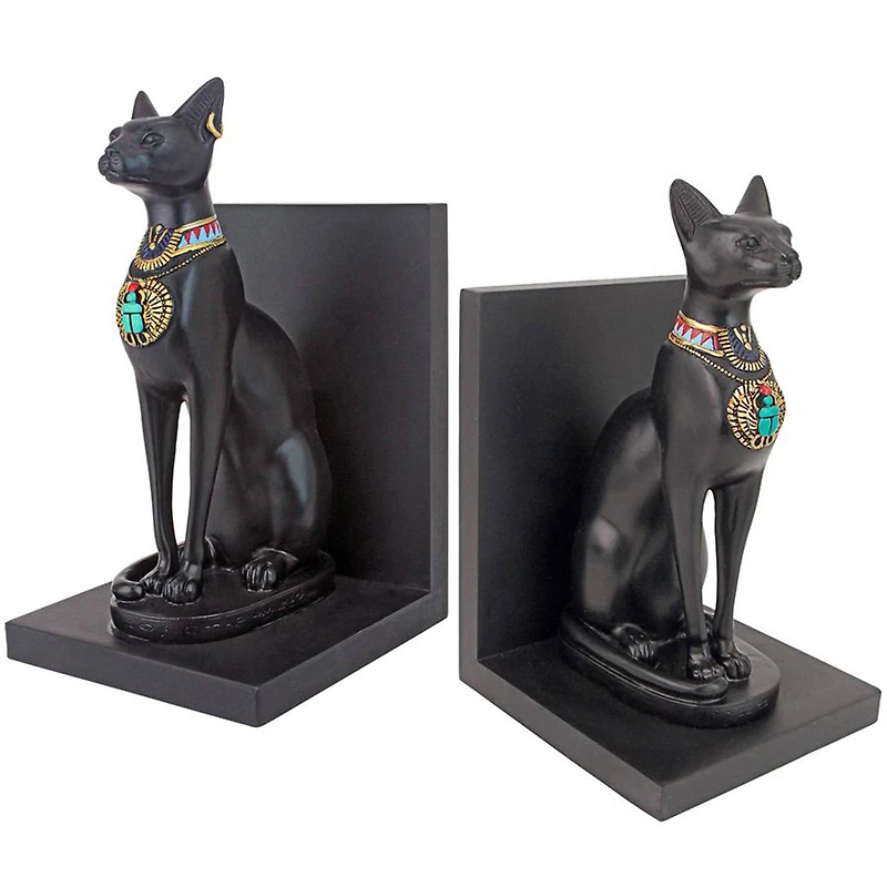 Design Toscano 8.5" Bastet Cat Goddess of Ancient Egypt Sculptural Bookends