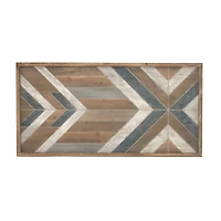Grey Farmhouse Abstract Wood Wall Decor, 23" x 46"