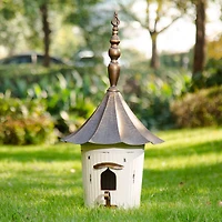 Glitzhome® 30" White Pagoda Metal Birdhouse