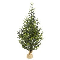 5ft. Pre-Lit Fraser Fir Natural Look Artificial Christmas Tree with Clear LED Lights