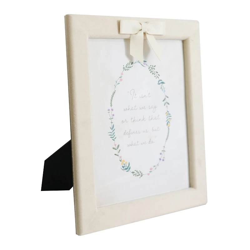 Just Jane 8" x 10" Cream Flocked Frame with Bow by Studio Décor®