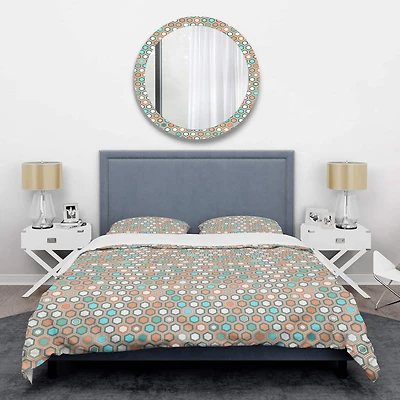 Designart 'Retro Hexagon Pattern III' Mid-Century Duvet Cover Set