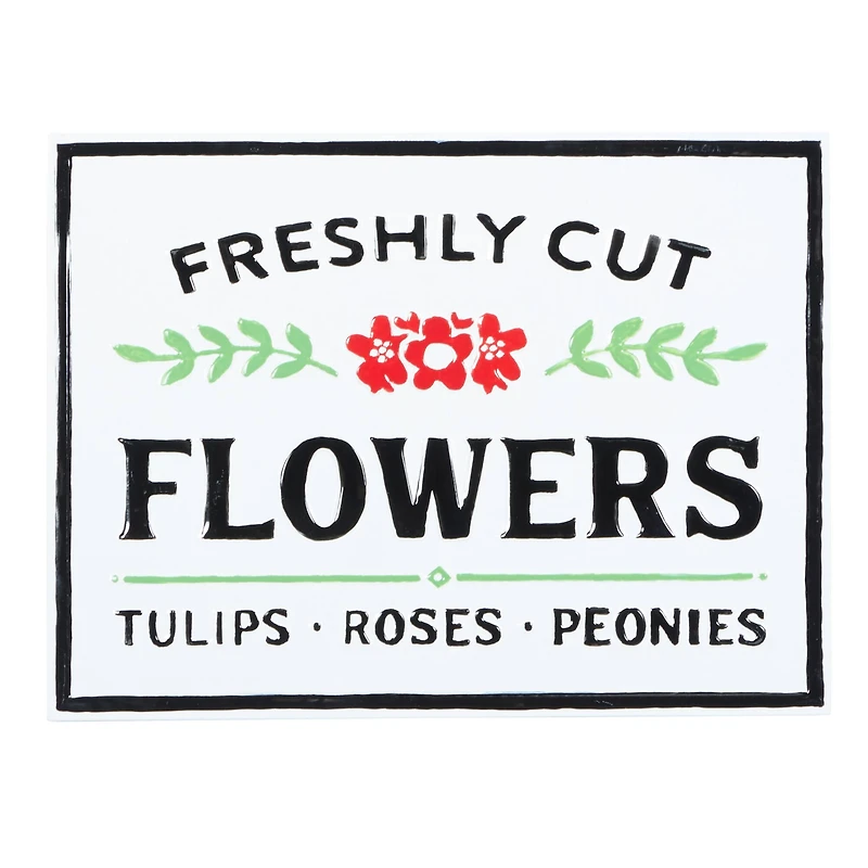 20" White Farmhouse Metal Wall Sign