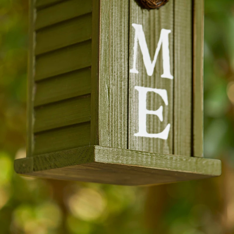 Glitzhome® 14.75" Distressed Wood HOME Birdhouse