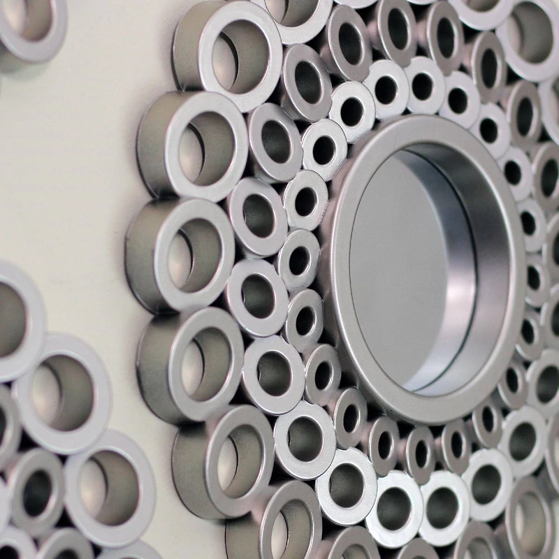 9.5" Silver Cascading Orbs Mirror Set