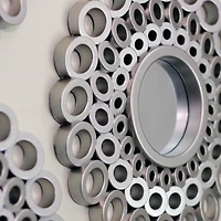 9.5" Silver Cascading Orbs Mirror Set