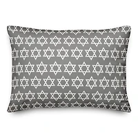 Gray Star of David Pattern 14x20 Spun Poly Pillow