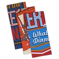 DII® Retro Beer Print Dishtowel Set