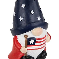 6" Gnome Holding the American Flag Patriotic Garden Statue