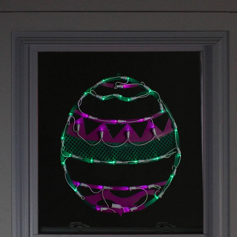 17" Pastel Lighted Easter Egg Spring Window Silhouette